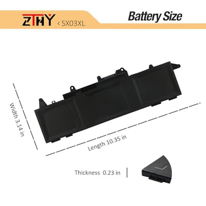 45Wh SX03XL Laptop Battery Replacement for HP ProBook X360 435 G7 G8 G10 | 1F3G6EA 1F3G9EA 1Q2W3ES 1V2Y7PA 1L3L2EA 3S071AV 17G35UT 3A5N2EA SX03045XL L77689-2B1 L77689-2B2 L78125-005 L78125-006 11.4V - size: 10.35*3.15*0.24 inch SX03XL