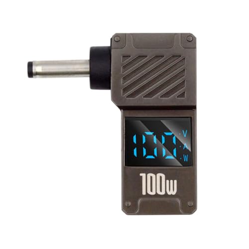 xiwai USB-C PD 65W Charge Adapter Type-C Input to DC 3.5x1.35mm Barrel Jack Plug Smart LED Digital Display 100W Output 20V 5A Charger Connector for Laptop - color: Black Type-C to DC 3.5x1.35mm