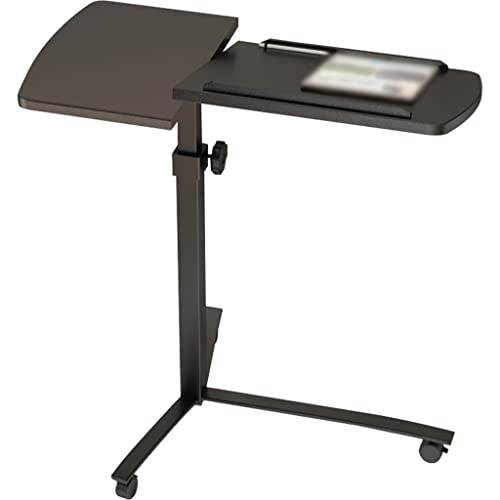 Adjustable Height Standing Table, Removable Lifting Laptop Desk, Movable Sofa Side Table, Angle Adjustable Desk/Easy to Install(Black) - color: Black