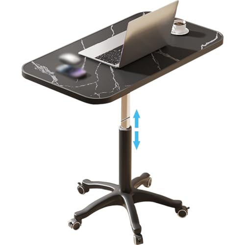 Height Adjustable Compact Laptop Desk, Pneumatic Sit Stand Table, Mobile Standing Desk with 5 Wheels, Portable Spacious Sofa Side Table, Easy to Install(B) - color: B
