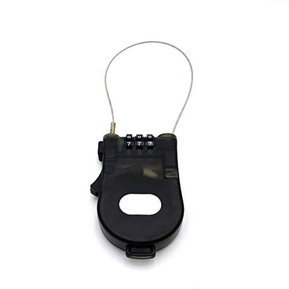 Crysto 3-Foot Retractable Cable Password Lock - color: Black