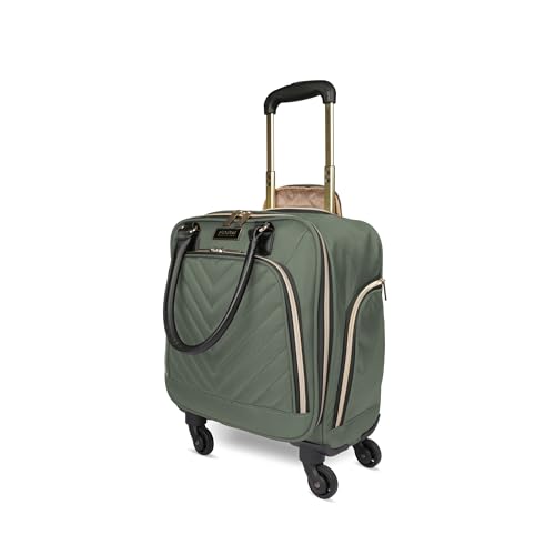 Kenneth Cole REACTION Chelsea Chevron Quilted Luggage, Olive, Underseater, 17-Inch Carry On - color: Olive, size: 17-Inch Underseater