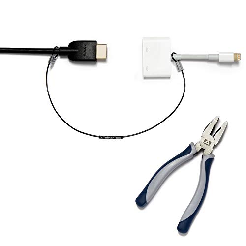 Patented Pre-Assembled Adapter Ties - Anti-Theft Cable Locks for Tools, Dongles, Tethers, Computer adapters. Steel Cable, Security Lock, Easy Installation with Free Crimping Tool - color: Black, size: 30 Pack TetherTies Cable Tethers