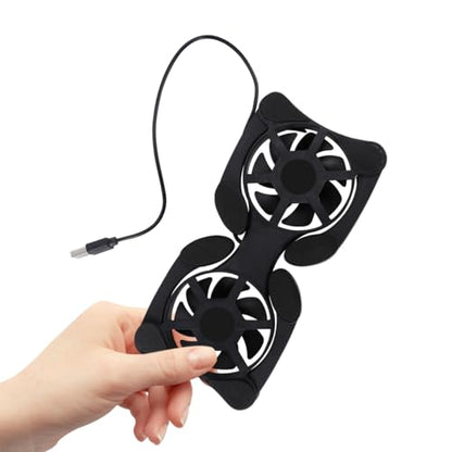 KOMBIUDA Portable Foldable Laptop Cooler with USB Fans Compact Notebook Cooling Mat for Convenient Use Durable Design for Efficient Cooling of Laptops Black