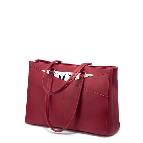 LOVEVOOK Laptop Tote Bag for Women,Computer Briefcase for Work Office | Fits 15.6 Inch Laptop, Waterproof Front Pocket, Shoulder Strap, Large Purse for Business Office Work, Christmas Red - color: Christmas Red 15.6 Inch, size: 15.6 inch