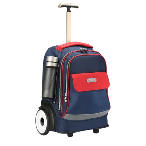 Rolling Laptop Bag for 15.6 Inch Laptop,Roller Bag,Backpack with Quiet Wheels,Silent Wheeled Computer Bag, T5- Blue/Red - color: T5- Blue/Red