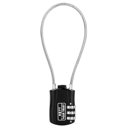 Zinc Alloy Wire Rope Cable Lock with Resettable Code - Helmet, Luggage, Ski, Snowboard, Bikes, Stroller, Cabinet Lock - size: 7 Inch