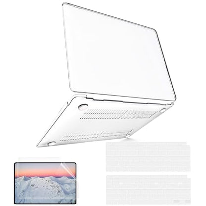B BELK for MacBook Air 13.3 inch Case Model A2337 A2179 A1932 Crystal Clear | MacBook Air Case 2021 2020 2019 2018 M1 Chip Touch ID, Plastic Laptop Hard Shell + 2 Keyboard Covers + Screen Protector - color: Transparent