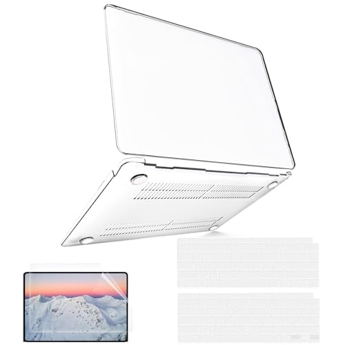 B BELK for MacBook Air 13.3 inch Case Model A2337 A2179 A1932 Crystal Clear | MacBook Air Case 2021 2020 2019 2018 M1 Chip Touch ID, Plastic Laptop Hard Shell + 2 Keyboard Covers + Screen Protector - color: Transparent