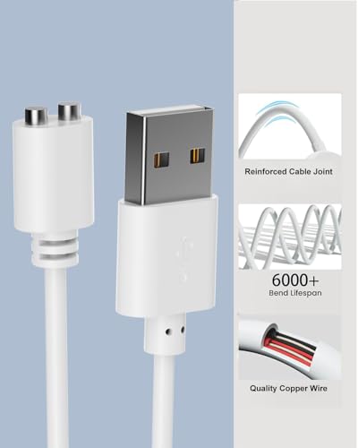 5mm Magnetic USB DC Charger Cable, 2.7FT Replacement Charging Cord 2PACK