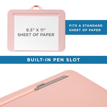 LAPGEAR Compact Lap Desk – Rose Quartz, Fits 14" Laptops | Microbead Cushion, Built-In Pencil Slot, Carry Handle, Fits Standard Letter-Size Paper (8.5" × 11") - color: Rose Quartz, size: 14″ Laptop (Compact)