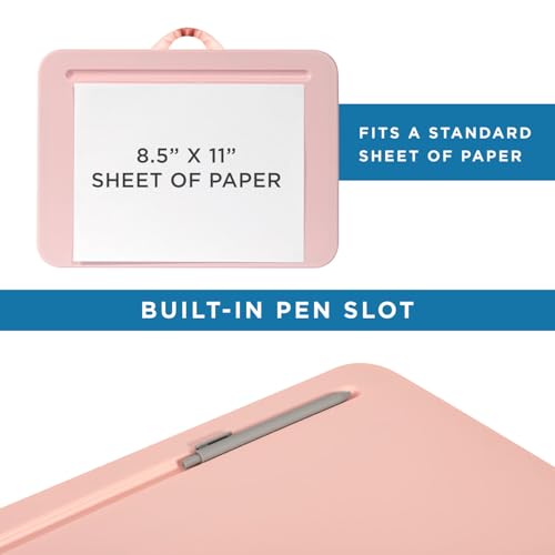 LAPGEAR Compact Lap Desk – Rose Quartz, Fits 14" Laptops | Microbead Cushion, Built-In Pencil Slot, Carry Handle, Fits Standard Letter-Size Paper (8.5" × 11") - color: Rose Quartz, size: 14″ Laptop (Compact)