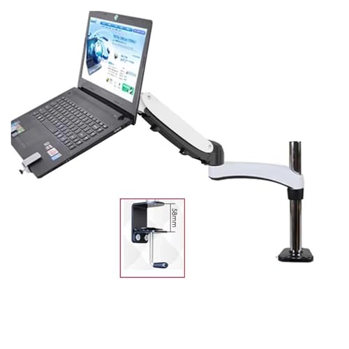 DL-GM112-LP1 Full Motion Aluminum Gas Spring Dual Arm Laptop Desktop Stand Rotating Grommet Clamp Laptop Tray(2025 for 0-58mm) - size: 2025 for 0-58mm