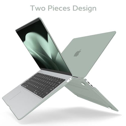 Anban Compatible with MacBook Air 13 inch Case M1 2021 2020 2019 2018 A2337 A2179 A1932 Touch ID, Matte Plastic Hard Shell+Keyboard Cover+Screen Protector for MacBook Air 13.3 inch Case,Antique Green - color: Antique Green