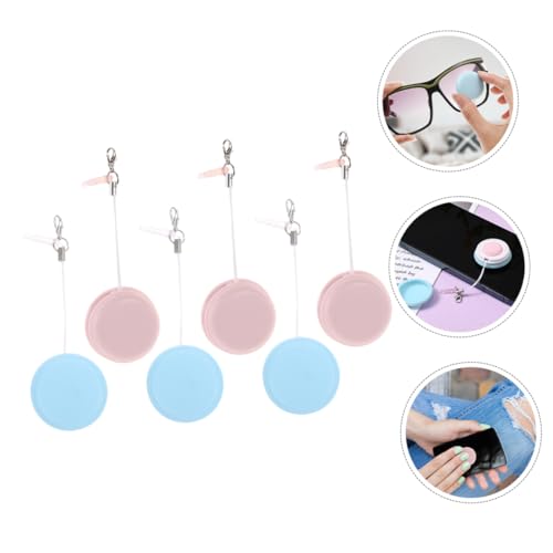 PartyKindom 6Pcs Screen Cleaning Cloths Macaron Phone Lens Cleaner Portable Eyeglass Clean for Phones Screens Cameras Convenient Key Hanging Decor