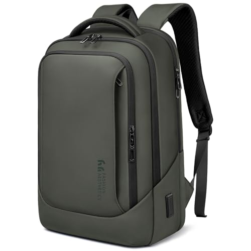 hk Laptop Backpack for Men for 15.6 Inch Computer Bag with USB A&C Charger | Durable WaterResistant HighTech Daypack Casual Backpack for Business Work College Weekender Travel,Green - color: Green, size: 15.6 inch