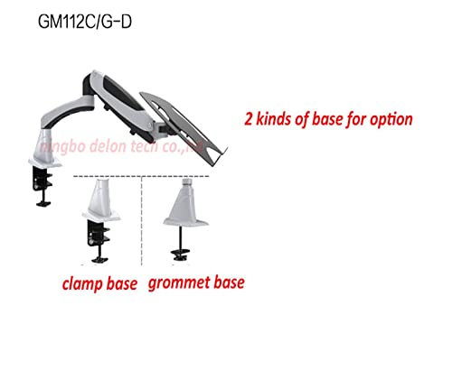 Tilt Full Motion Aluminum Air Press Gas Spring Dual Arm LCD Desktop Mount Swivel Monitor Table Stand Clamp with Notebook Tray (Color : DL-GM112FG-LP10) (Dl gm112fc) (Dl gm112fc)