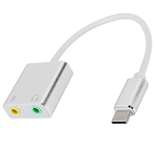 ZJchao Aluminum Alloy External Sound Card USB Type C No Drive Stereo Audio Adapter with Virtual 7.1 Channel for Laptops Tablets Mobile Phones