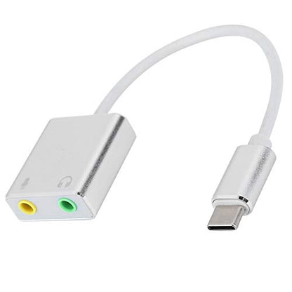 ZJchao Aluminum Alloy External Sound Card USB Type C No Drive Stereo Audio Adapter with Virtual 7.1 Channel for Laptops Tablets Mobile Phones