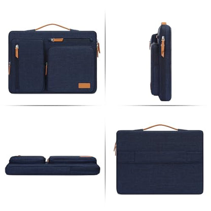 MOSISO 360 Protective Laptop Case 15 inch, 15 inch Laptop Sleeve Compatible with MacBook Air M4 M3 M2 2025 2024 2023, Dell XPS Plus, Side Open Carrying Case with 4 Zipper Pockets&Handle, Navy Blue - color: Navy Blue, size: 15 inch