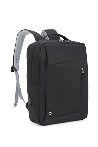 BESMART Slim Travel Laptop Backpack for Women, Personal Item Daypack | Lightweight Waterproof College Work Casual Backpack with USB Port,Carry On Flight Approved Backpacks Fit 15.6'' Laptop,Black - color: Black
