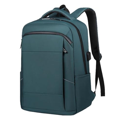 Business Trave Laptop Backpack Lightweight Anti-Theft Backpack with USB Charging Port Waterproof Computer Bag Casual Daypack - color: Green