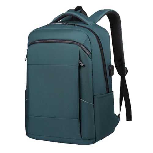 Business Trave Laptop Backpack Lightweight Anti-Theft Backpack with USB Charging Port Waterproof Computer Bag Casual Daypack - color: Green