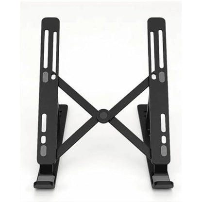 Laptop Stand, Portable Laptop Holder Computer Stand for Desk, Metal Foldable Laptop Riser with 6 Levels Height Adjustment, Compatible with MacBook, HP, Lenovo, Dell,Black - color: Black