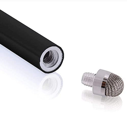 3-Pack 5.3'' Micro-Knit Mesh Tip Capacitive Stylus Pens for Touch Screens with Replaceable Fiber Tips, Universal Stylus Pens and Cleaning Cloth (Black, Blue, White) - color: Black, Blue, White