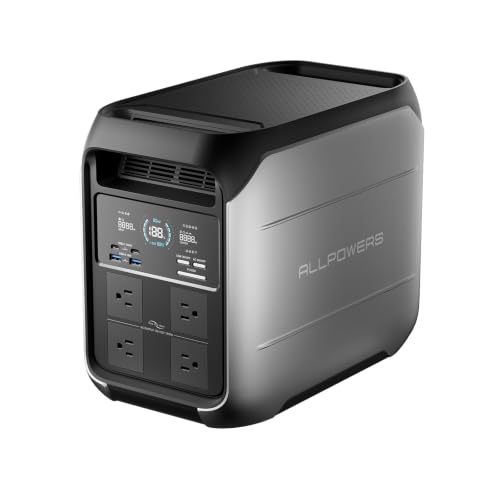ALLPOWERS P1800 Portable Power Station, 1024Wh LiFePO4 Battery Backup w/ 4 1800W (3600W Peak) AC Outlets, 140W USB-C Output, Fast Charging and UPS Solar Generator for Home Backup, Camping, Party& RVs - color: P1800(1800W)