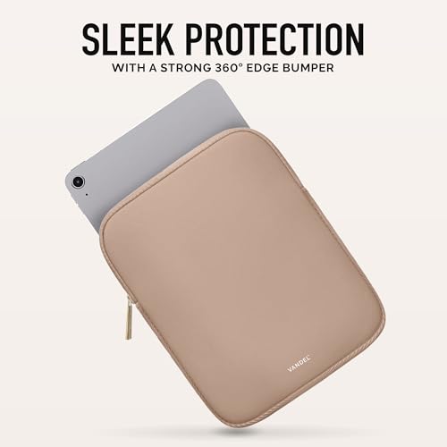 Vandel Slim & Protective Tablet Sleeve for 9-11 inch iPads A16, 11" iPad Pro, 10.9" iPad,10.2" iPad, 10.9" iPad Air, 11 Inch Samsung Galaxy Tab A9+, Bag Fits Magic Keyboard - color: e. Latte, size: 9-11 Inch Tablet