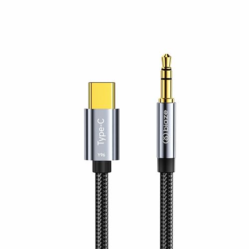 USB C to 3.5mm Audio Aux Jack Cable – USB‑C to Aux Adapter with Built‑in DAC, 48 kHz/16‑Bit High‑Res Sound – Plug & Play for Headphones, Speakers, Car Audio, 1 m - color: C-Blue