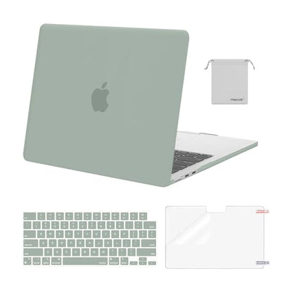 MOSISO Compatible with MacBook Air 13 inch Case M5 2026 M4 M3 M2 2025-2022 | A3449 A3240 A3113 A2681, Hard Shell&Keyboard Cover&Screen Film&Pouch for MacBook Air 13.6 inch Case, Antique Green - color: Antique Green