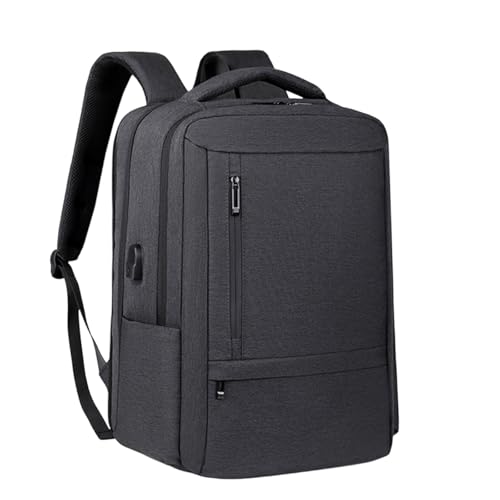 Business Travel Laptop Backpack with USB Charging Port, Oxford Fabric, 20-35L Capacity, Fits 15 Inch Laptop (Dark Gray) - color: Dark Gray