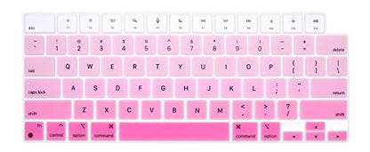 Se7enline Compatible with MacBook Keyboard Cover Skin for Mac Neo & Air 13/15 & Pro 14/16 inch (M5 M4 M3 M2 M1 A18 Pro) 2026/2025/2024/2023/2022/2021 Silicone Waterproof Dustproof Durable,Ombre Pink - color: Ombre Pink