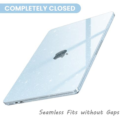 AKIT Compatible with MacBook Air 13 inch Case Glitter 2026 2025-2022 M5 M4 M3 M2 Model A3449 A3240 A3113 A2681, Sturdy Laptop Hard Shell for Mac Air 13.6" + Keyboard & Screen Cover, Sparkly Air Blue - color: Glitter Blue