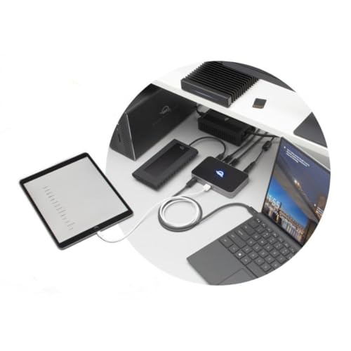 OWC Thunderbolt Hub 5-Port Connectivity Solution | Up to 60W PD - 3x Thunderbolt 40Gb/s device ports - USB-A 10Gb/s - Up to one 8K or two 4K displays - Mac, PC, iPad, & more - style: Thunderbolt 4