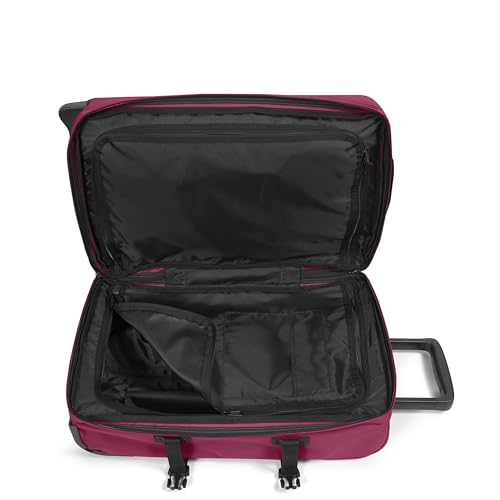 EASTPAK Tranverz S – 42L Small Soft Sided Cabin Sized Luggage, Dual Compartments, TSA Lock, Compression Straps & Smooth Inline Wheels, Wine Burgundy - color: Wine Burgundy, size: 42 Liter Carry On