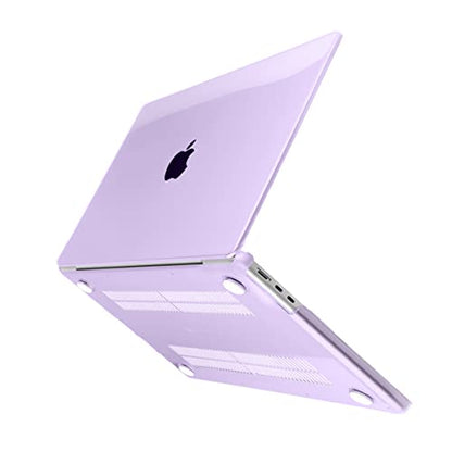 TWOLSKOO Compatible with MacBook Air 13 inch Case M5 2026 M4 2025 M3 M2 2024-2022 A3449 A3240 A3113 A2681, Plastic Hard Shell & Keyboard Cover & Screen Film for MacBook Air 13.6 inch, Crystal Purple - color: Crystal Purple