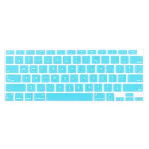Batianda Ultra Thin Silicone Keyboard Cover for New MacBook Air 13 Inch 2020 2021 M1 Chip Model A2337 (with Touch ID & Retina Display) Waterproof and Dustproof Durable Laptop Protector, Mint - color: Mint