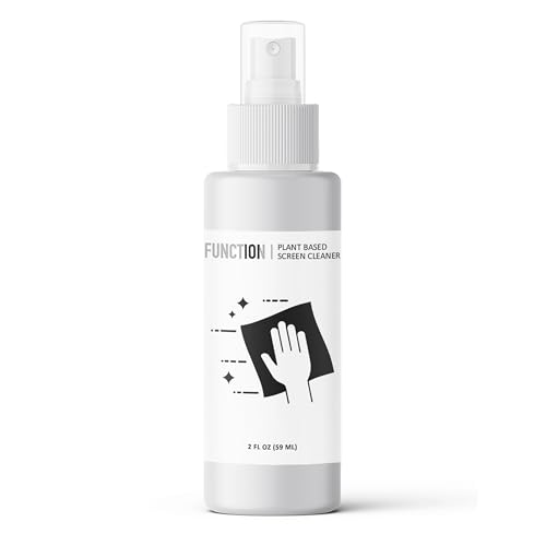 Function101 Electronics Screen Cleaner (2oz) w/Premium Microfiber Cloth - Plant-Based Spray with Reverse Osmosis Purity - Streak-Free Screen Cleaning Kit for Laptop, Phone, Tablet, TV, Monitor & More