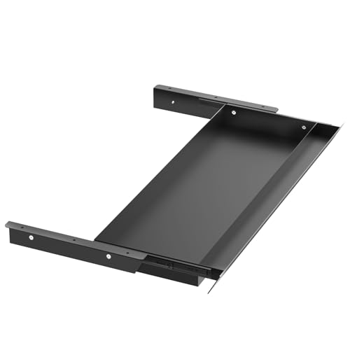 Large Under Desk Mounted Sliding Drawer with Pencil Tray and 60 Degree Tilt Panel to Pull Out, 30'' Long & 13'' deep Large Storage Organizer for Sit Stand Workstation - color: Without Bamboo Tray, size: XXL