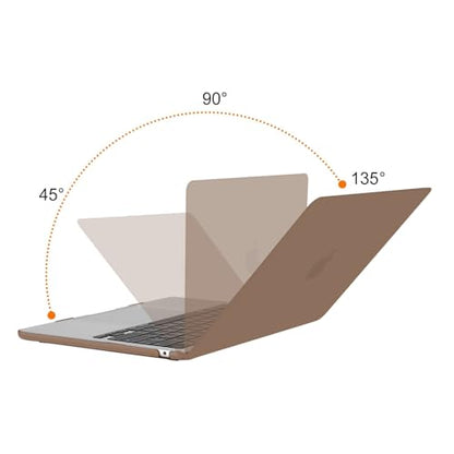 MOSISO Compatible with MacBook Air 13 inch Case M5 2026 M4 M3 M2 2025-2022 | A3449 A3240 A3113 A2681, Hard Shell&Keyboard Cover&Screen Film&Pouch for MacBook Air 13.6 inch Case, Caramel Brown - color: Caramel Brown