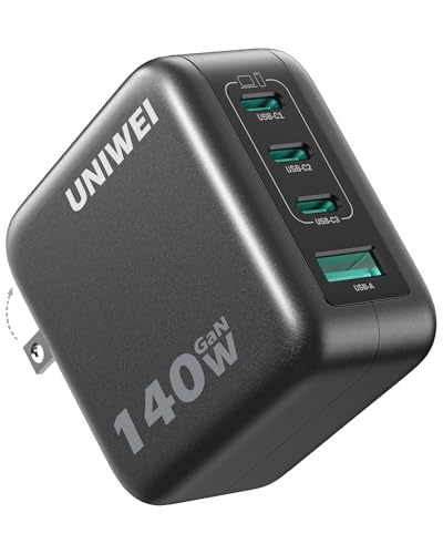 Laptop Charger, 140W MAX USB C Charger, 4-Port Multi-Device Fast Charging, Advanced GaN Power Adapter, for MacBook, iPhone 17/16 Series, Samsung Galaxy, Pixel, and More