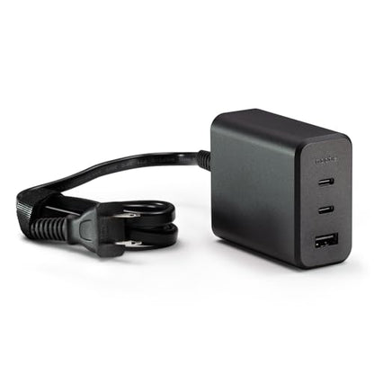 Mophie GaN 100W USB C Charger Block - 3-Port Fast Charger for MacBook, iPad, iPhone, Samsung Galaxy, Google Pixel, Laptops - with 1.5m/5ft Cable, Dual USB-C PD Ports, Black