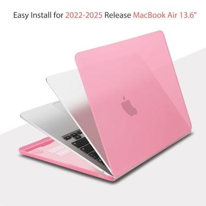 Teryeefi for M5 M4 M3 M2 Chip MacBook Air 13.6 Inch Case A3240 A3113 A2681 A3449 Model 2022 2023 2024 2025 2026 Release, Hard Shell Case & Keyboard Cover & USB 3 Adapter, Frosted Pink - color: Frosted Pink