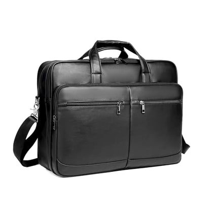 seyfocnia Men’s Leather Messenger Bag, 15.6 Inch 17.3 Inch Laptop Briefcase Satchel Computer Shoulder Bag Business Handbag