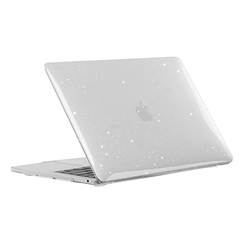 Se7enline for MacBook Pro 14 inch Case 2026-2021 M5 M4 M3 M2,Glitter Clear | Crystal Glitter Bling Matte Hard Shell Laptop Case with Keyboard Cover Anti-Scratch Heat Dissipation Full Port Access - color: Glitter Transparent