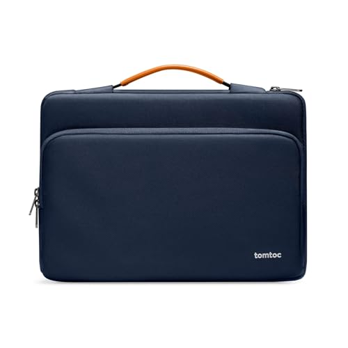 tomtoc 360° Protective Laptop Bag for 15.6" HP ASUS Dell Lenovo Acer Laptop | Water-Resistant Notebook Sleeve Case Fits HP EliteBook/ProBook, Lenovo Legion/Yoga/ThinkPad/ThinkBook/IdeaPad 15.6" Laptop - color: Navy Blue, size: 15.6-16.2 Inch