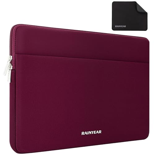 RAINYEAR Laptop Sleeve Case 15.6 Inch, Portable Case with Front Pocket, Red | Protective Soft Lining Portable Laptop Case Cover Carrying Bag Briefcase for HP, Dell, Asus, Lenovo, 15.6 Inch Laptop PC - color: Red, size: 15.6 inch